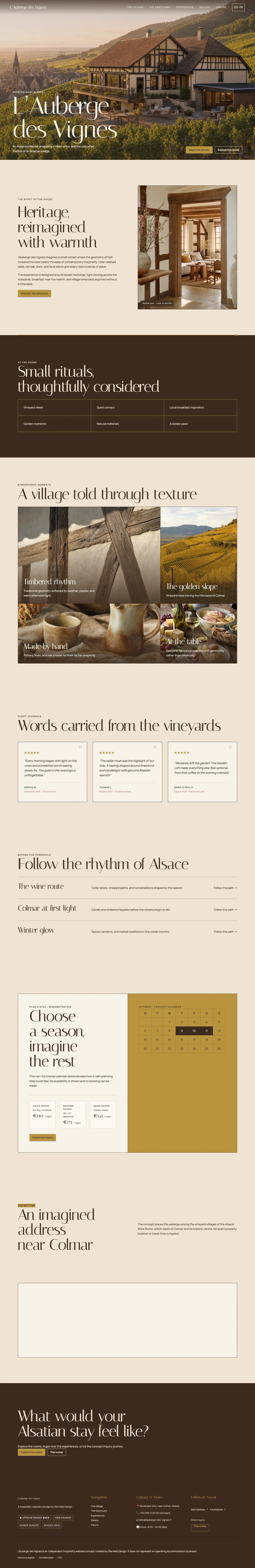 L'Auberge des Vignes website